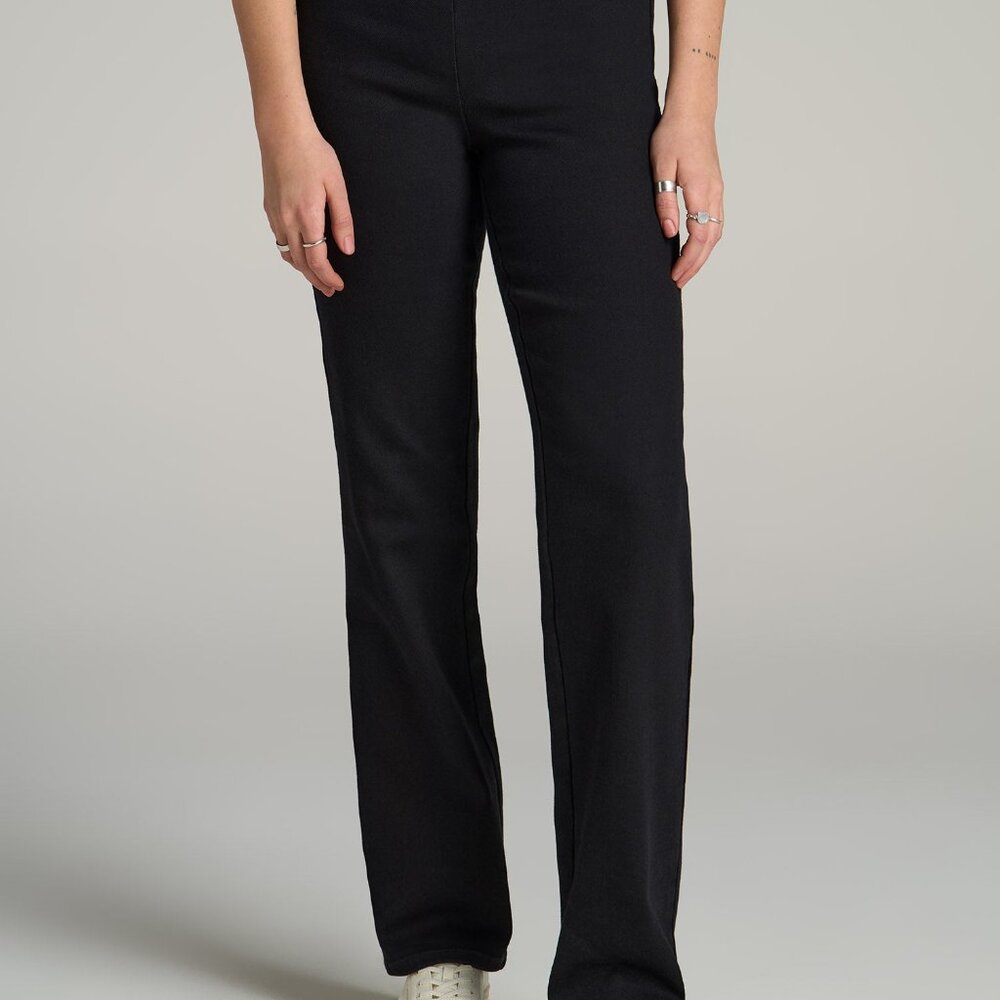 American Tall Harper Pull-on Straight Leg Tall Women's Jeans in Washed Black Siz